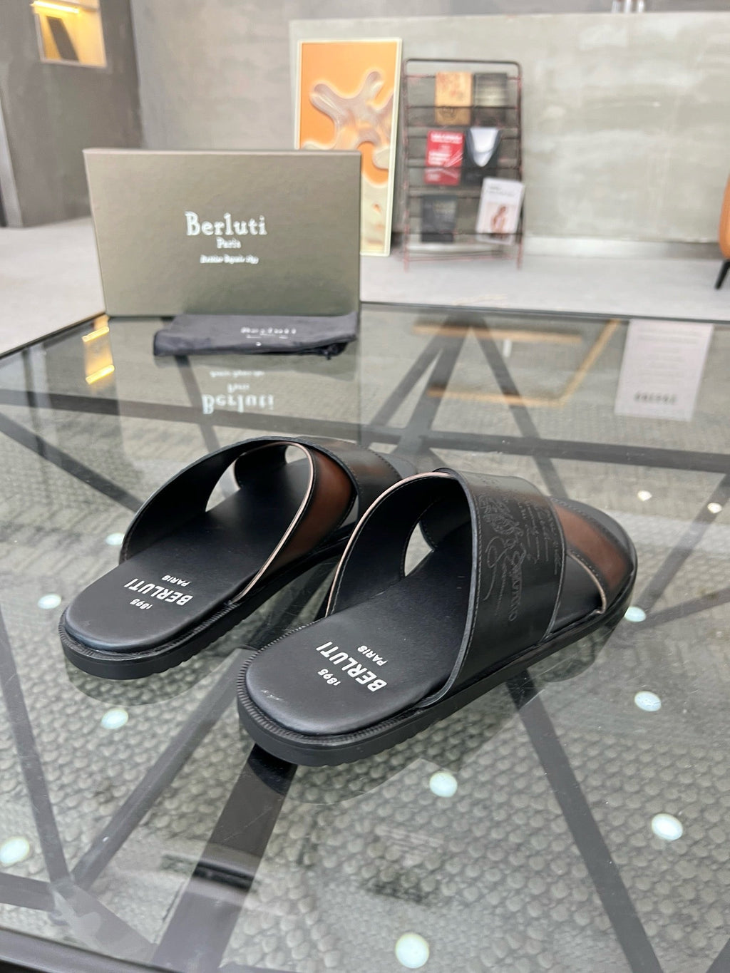 Berlut leather slippers