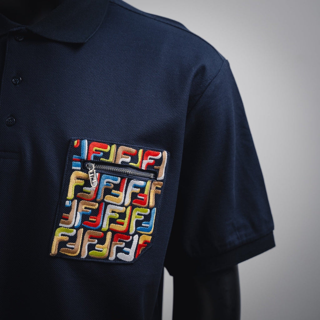 Fend 25ss embroidered polo shirt