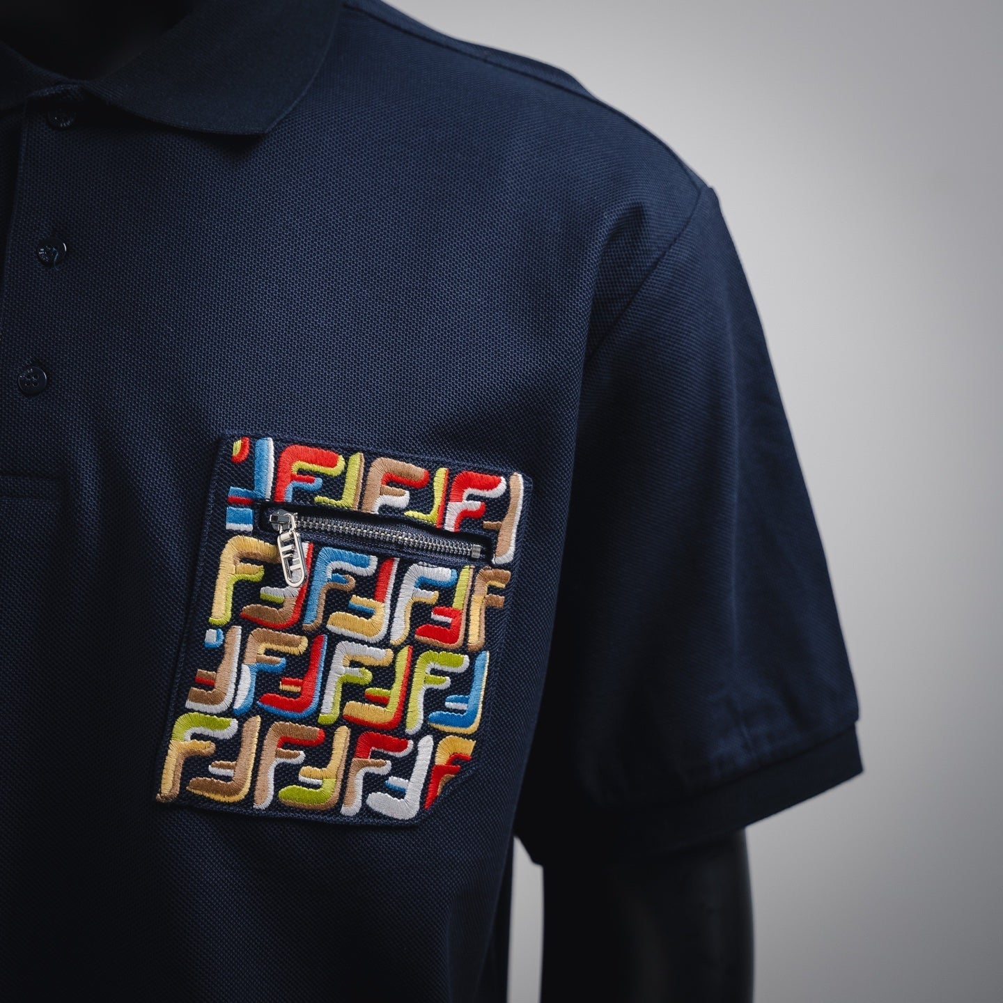 Fend 25ss embroidered polo shirt