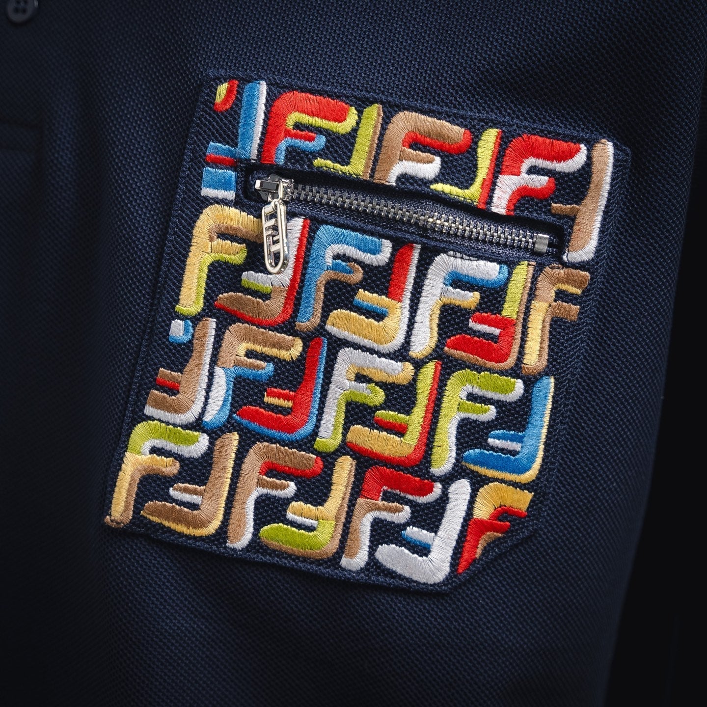 Fend 25ss embroidered polo shirt