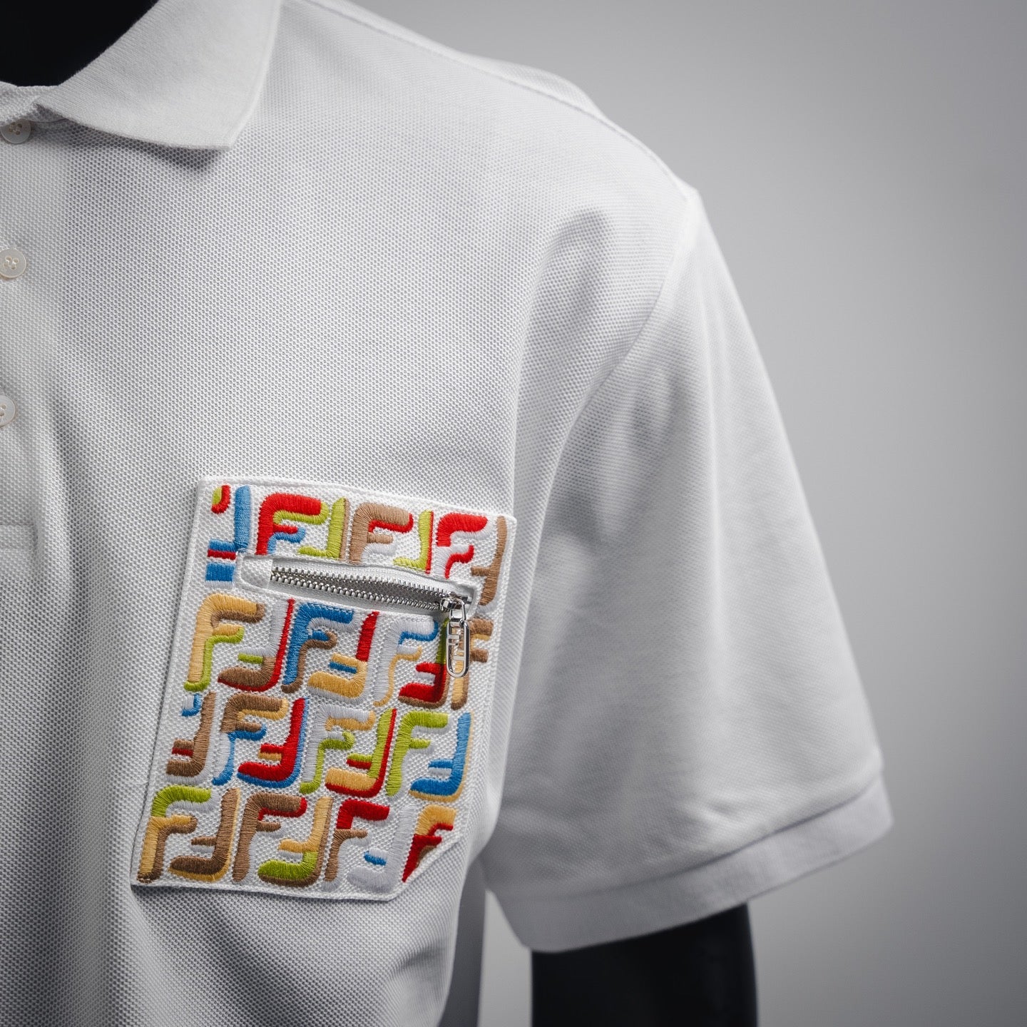 Fend 25ss embroidered polo shirt