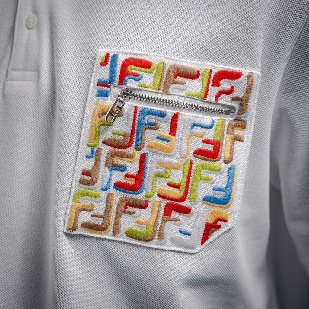 Fend 25ss embroidered polo shirt