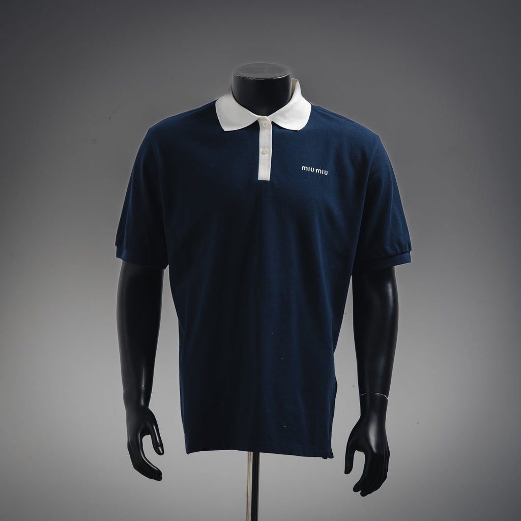Miu 25ss embroidered polo shirt