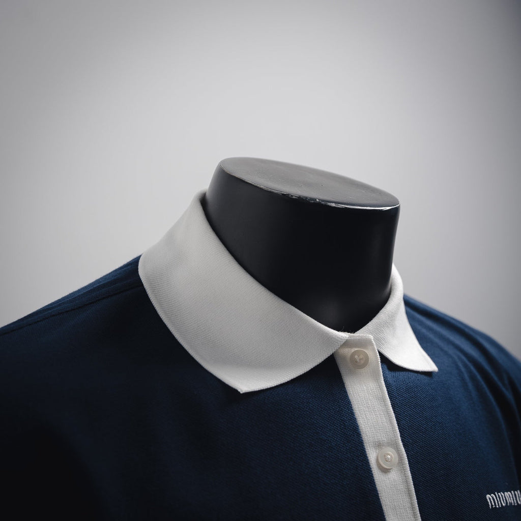 Miu 25ss embroidered polo shirt