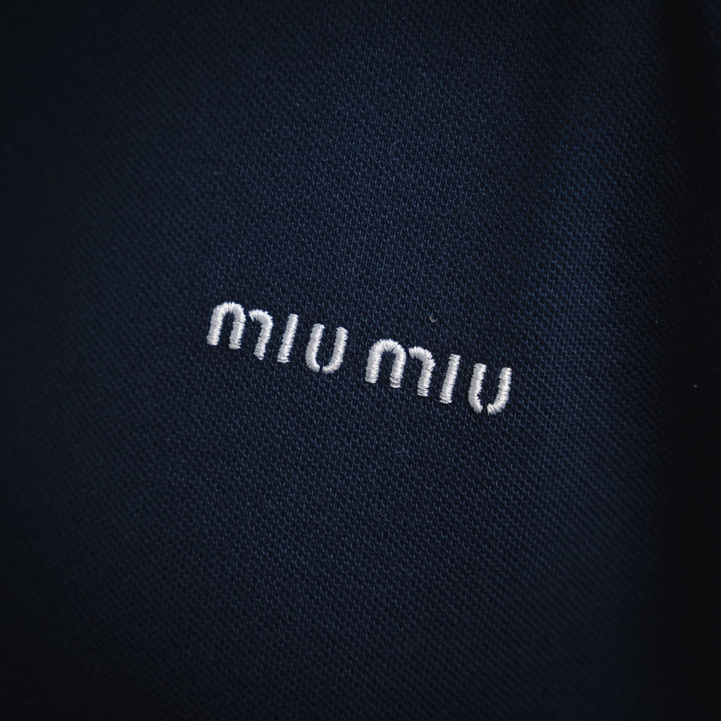 Miu 25ss embroidered polo shirt