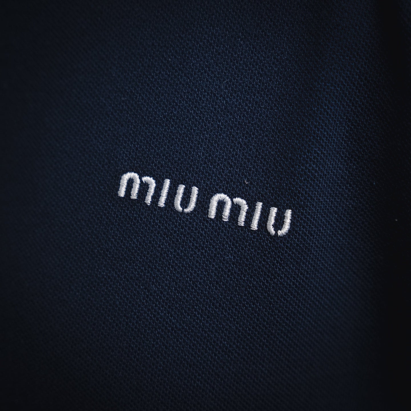 Miu 25ss embroidered polo shirt