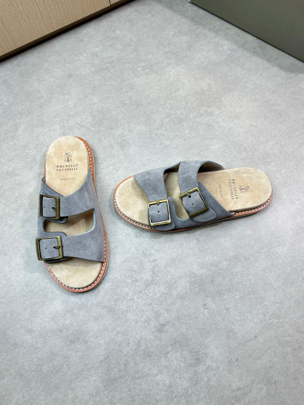 brunello 25ss leather slippers