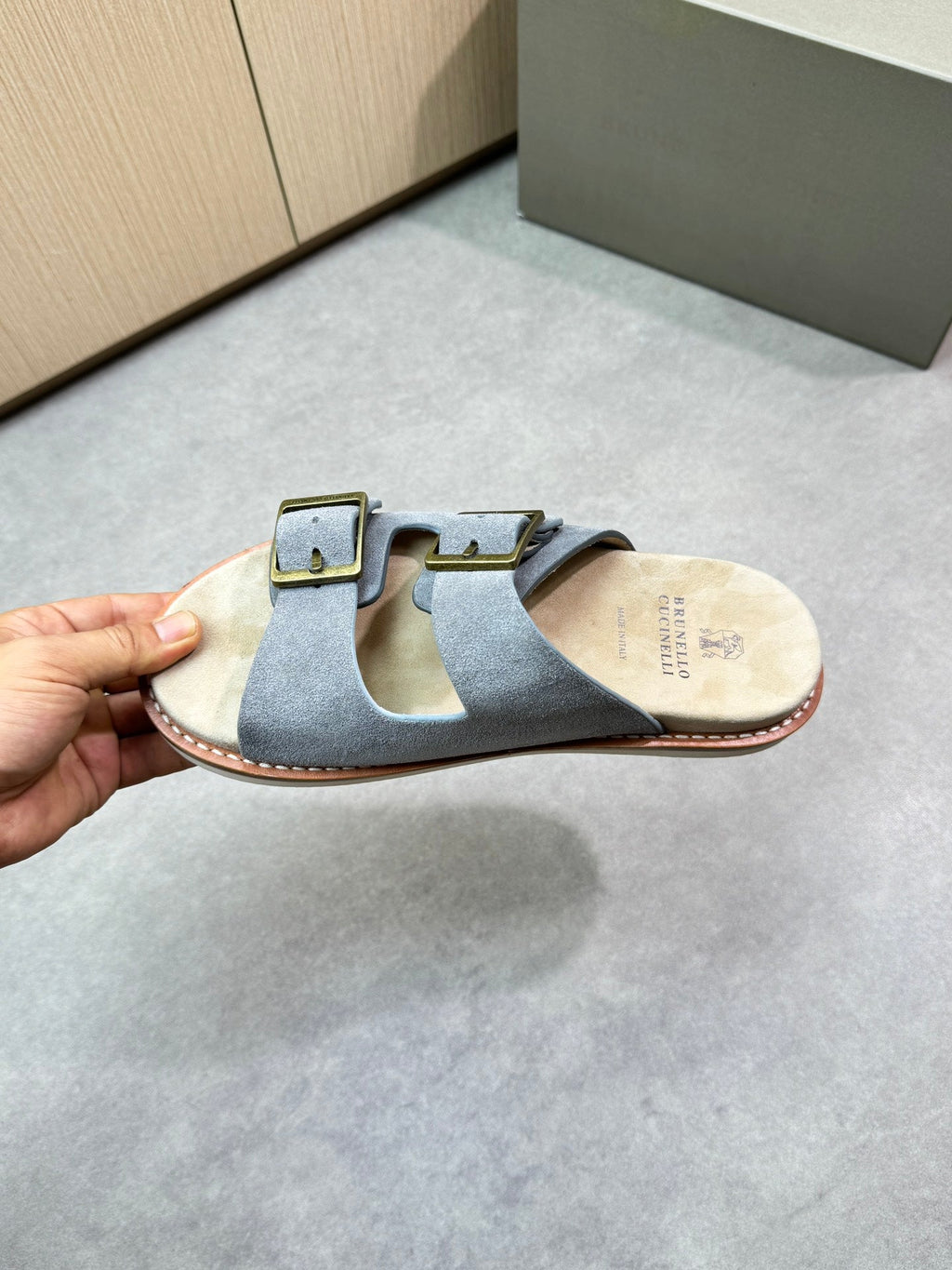 brunello 25ss leather slippers