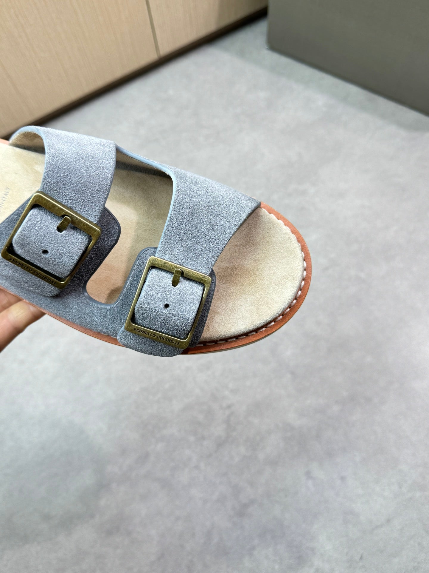 brunello 25ss leather slippers