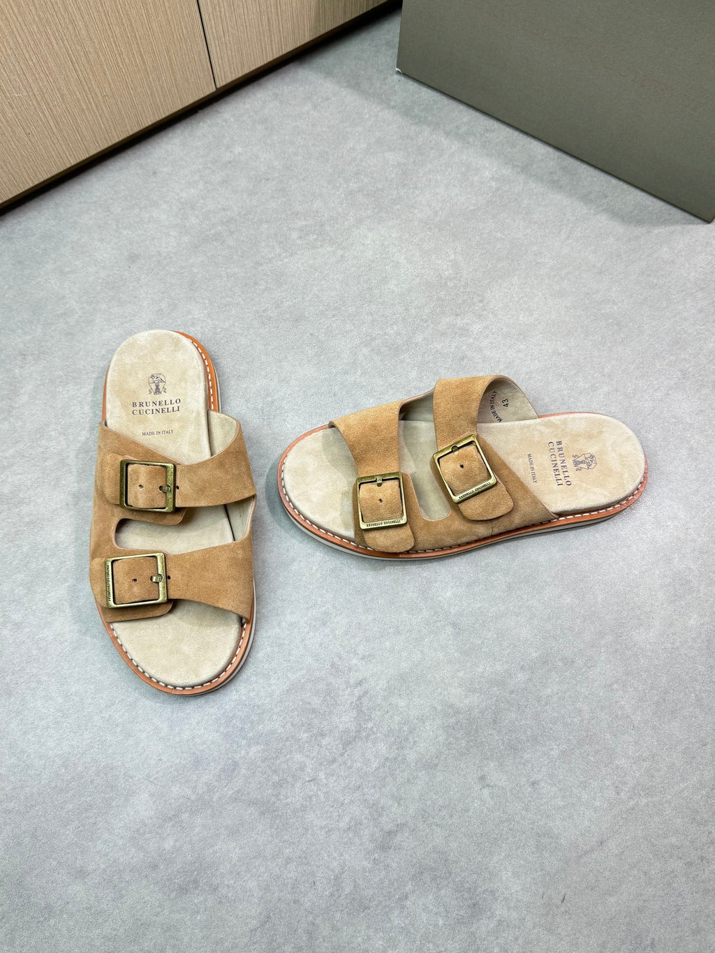 brunello 25ss leather slippers