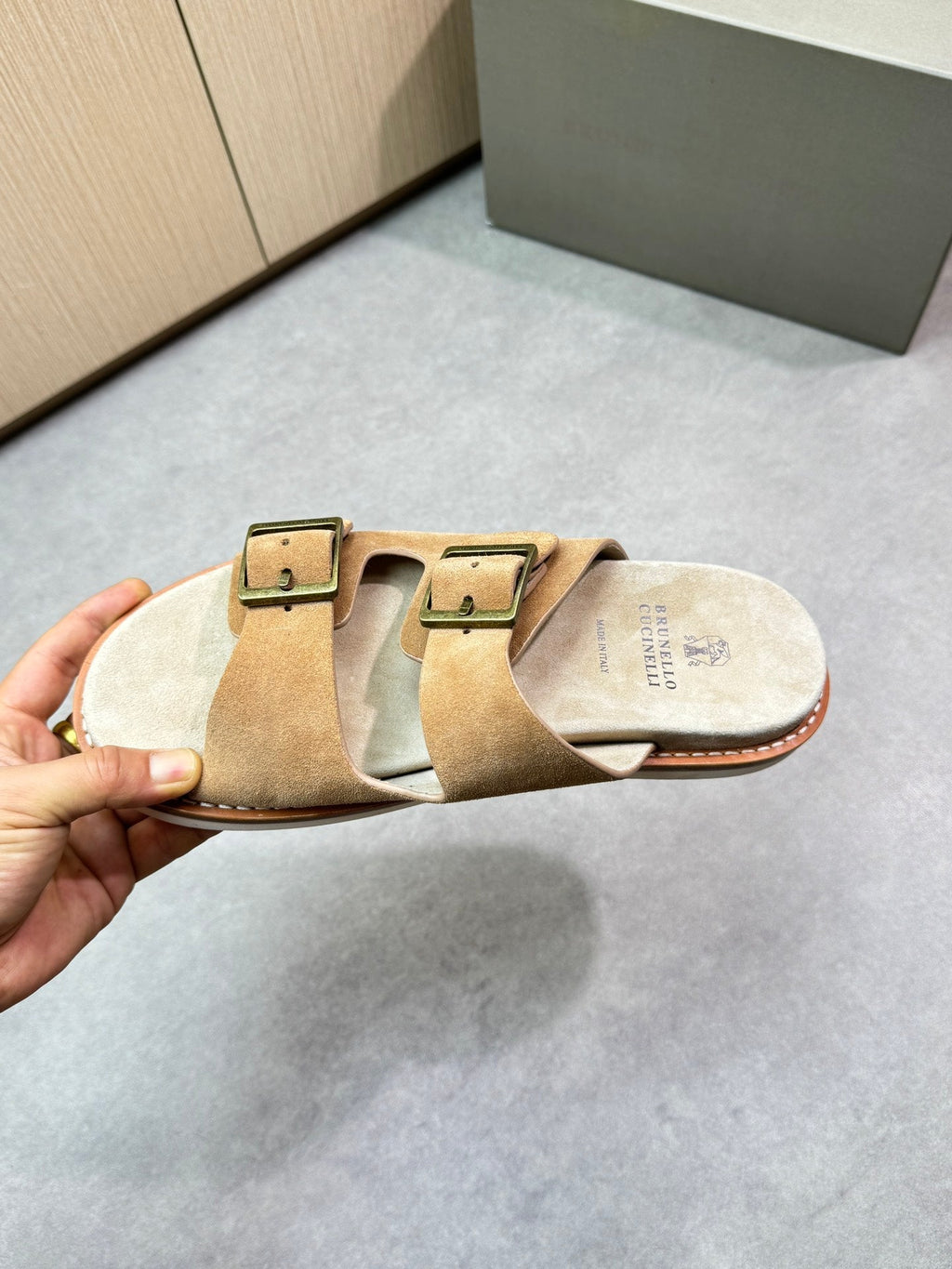 brunello 25ss leather slippers