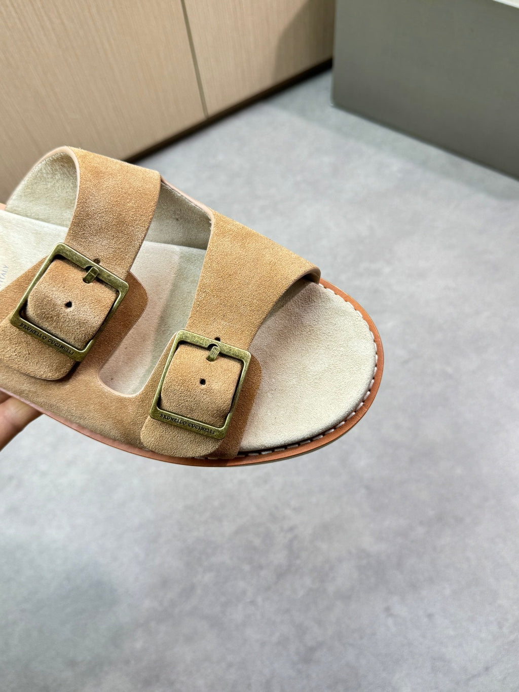 brunello 25ss leather slippers