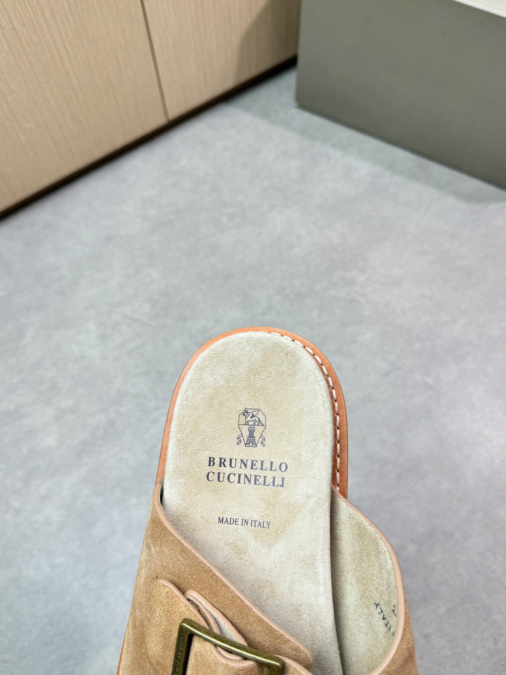 brunello 25ss leather slippers