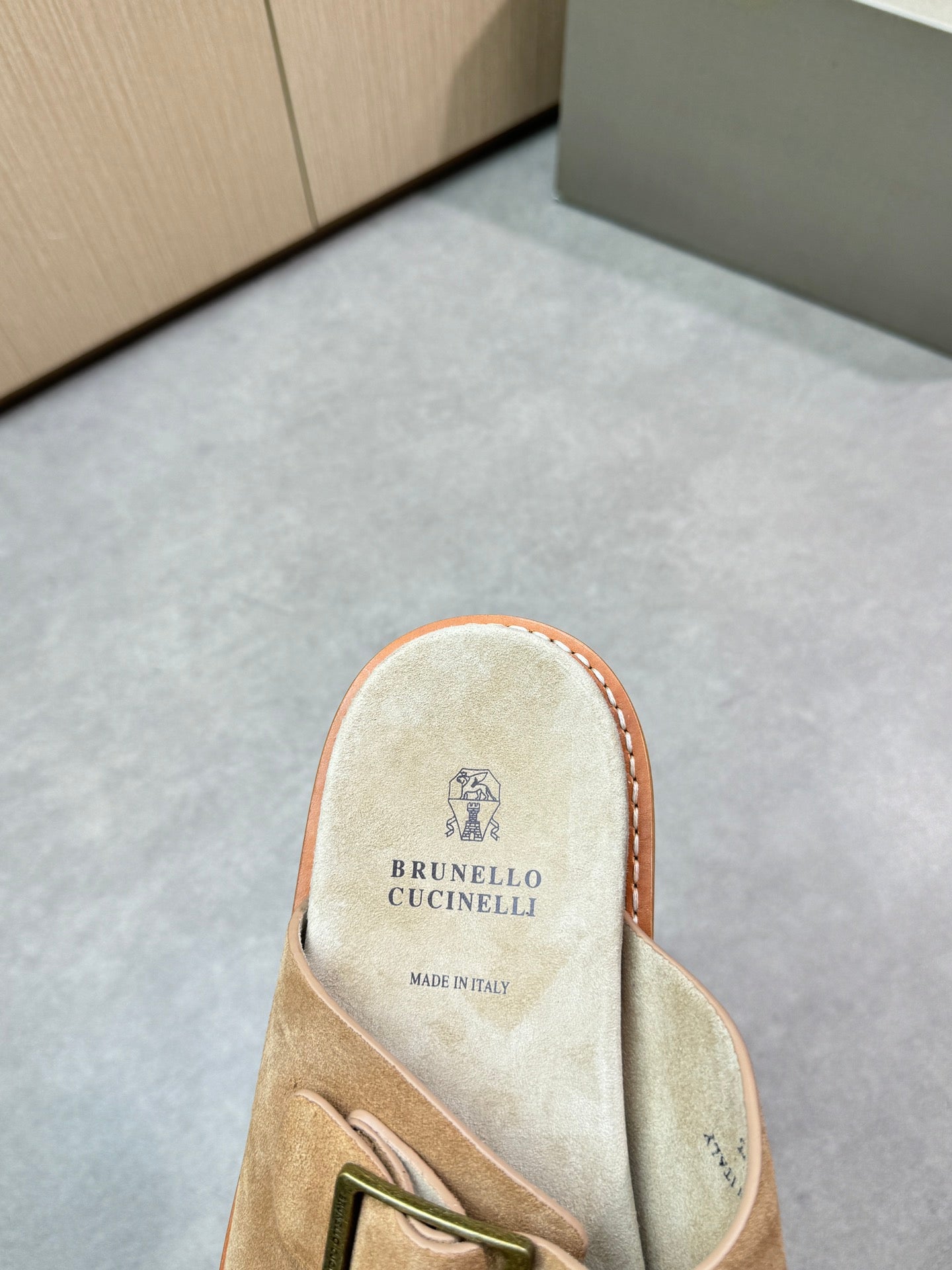 brunello 25ss leather slippers