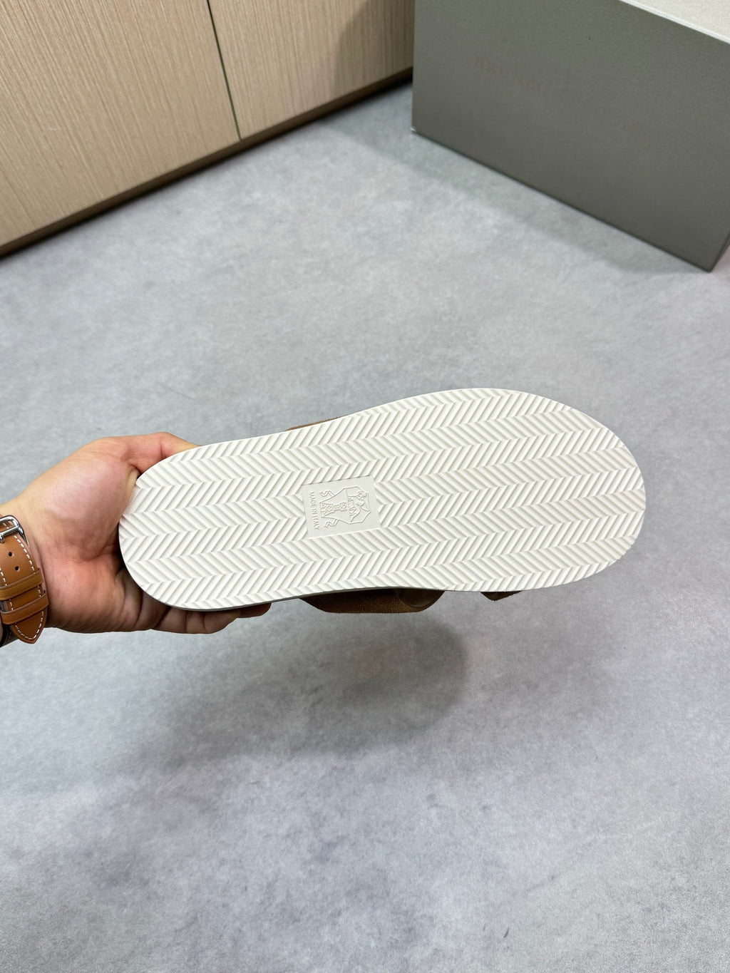 Brunello 25ss leather slippers