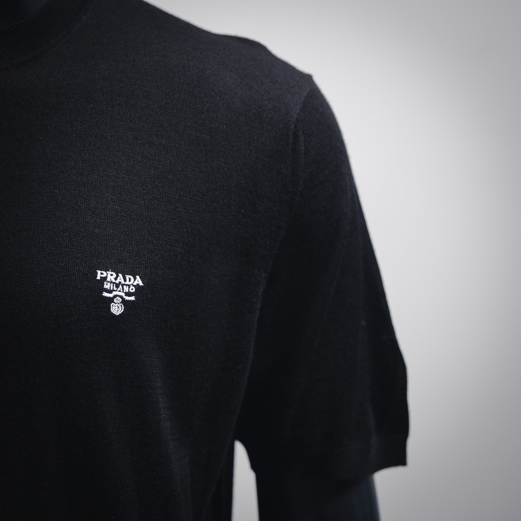 Pra 25ss knit embroidered t-shirt