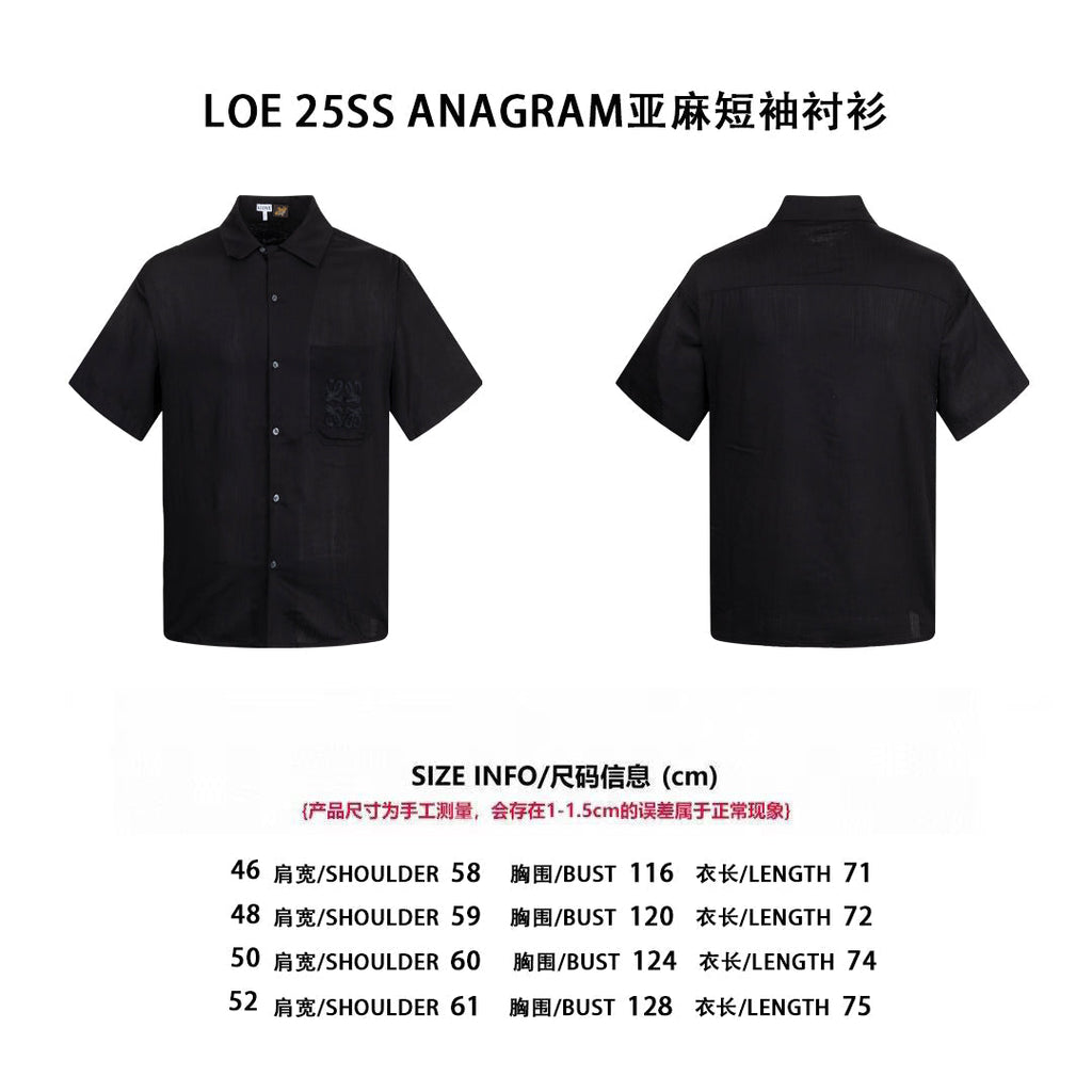Loe 25ss anagram linen shirt