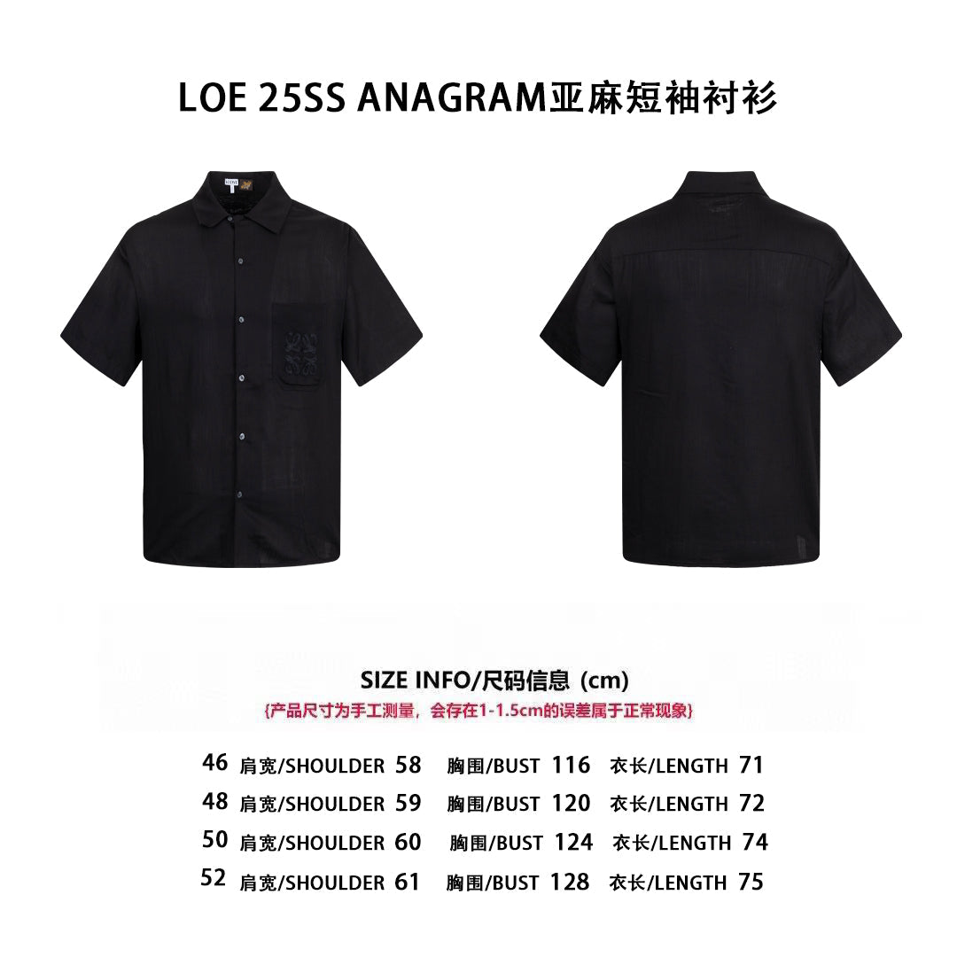 Loe 25ss anagram linen shirt