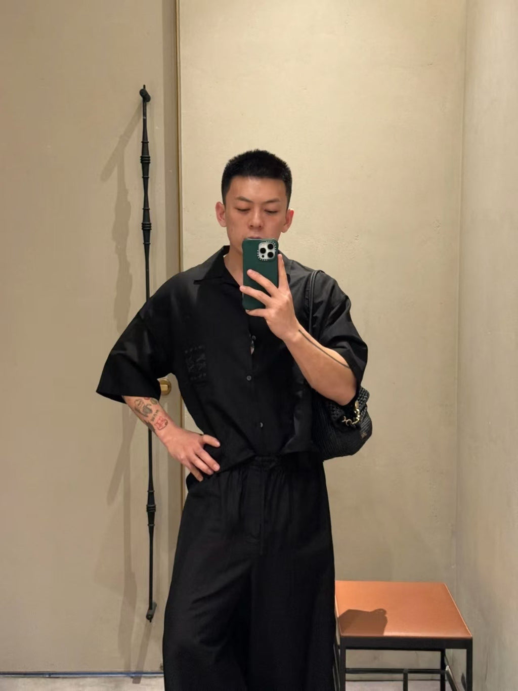 Loe 25ss anagram linen shirt