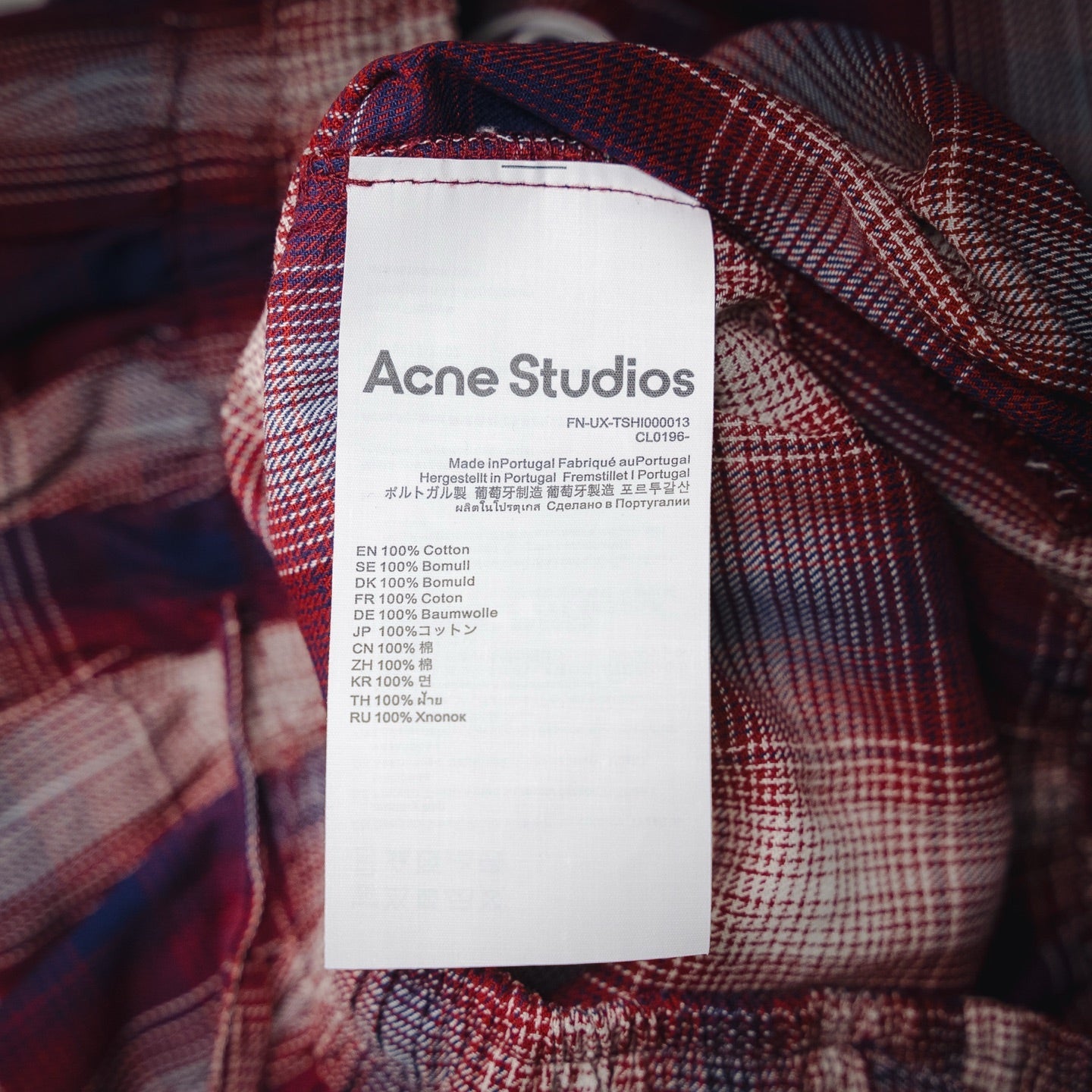 Acne 25ss plaid short