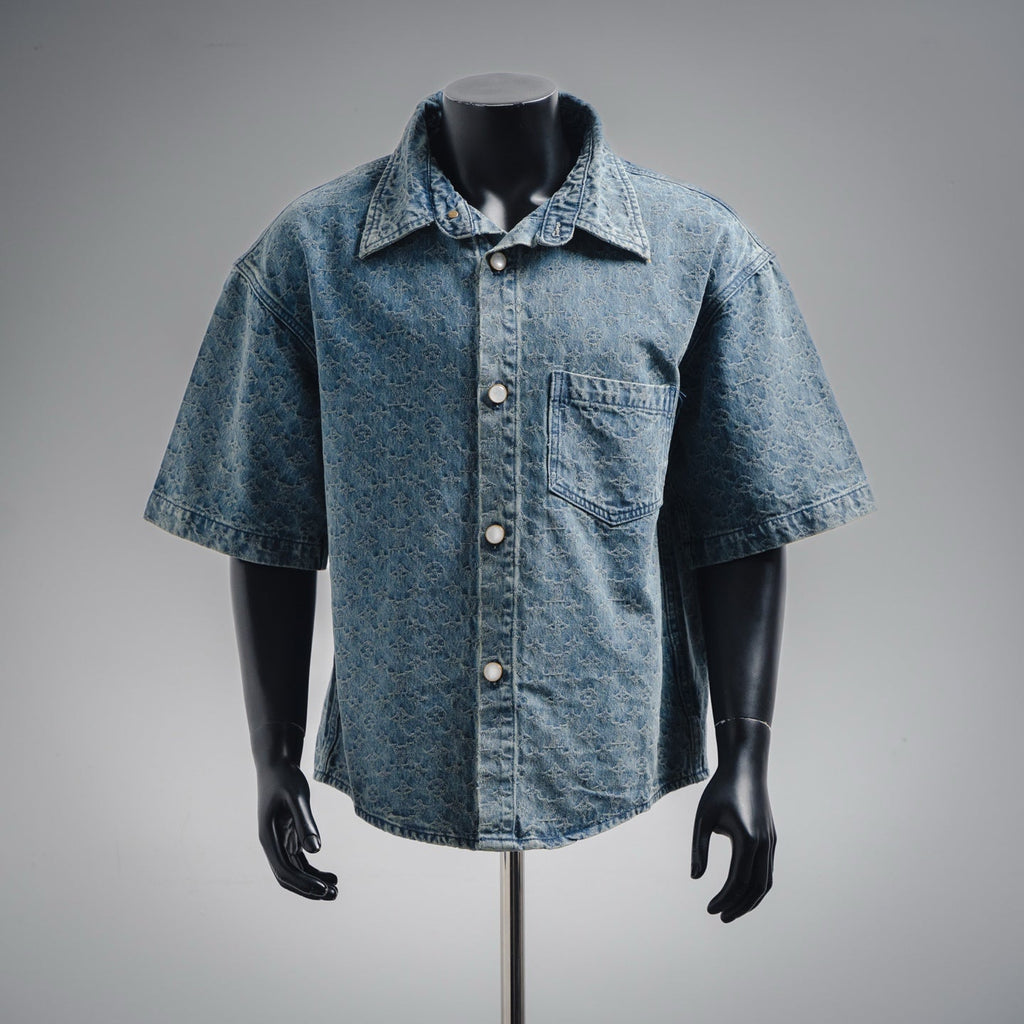 Louis 25ss jacquard denim shirt