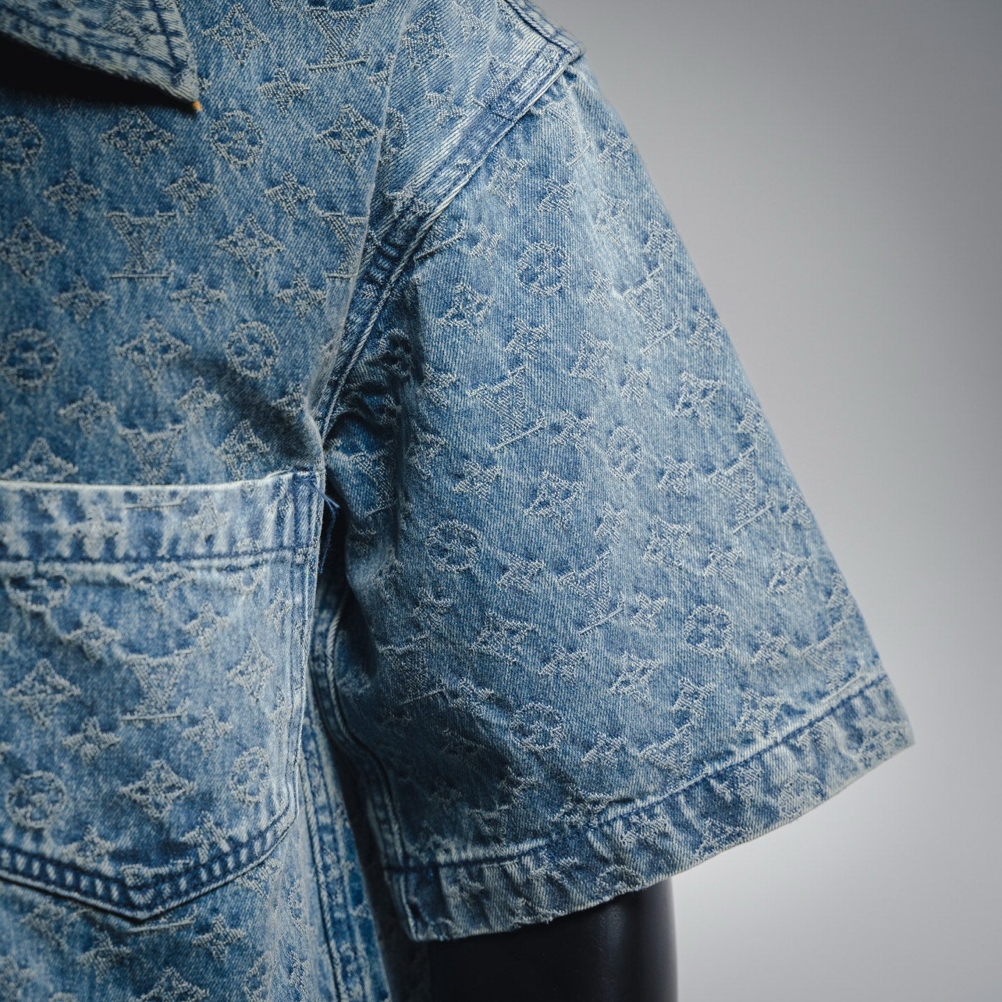 Louis 25ss jacquard denim shirt