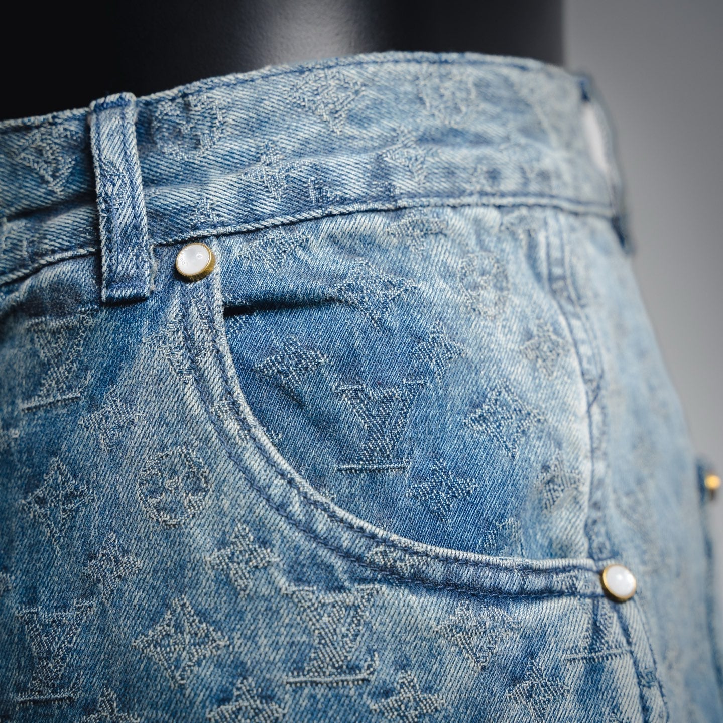 Louis jacquard denim short