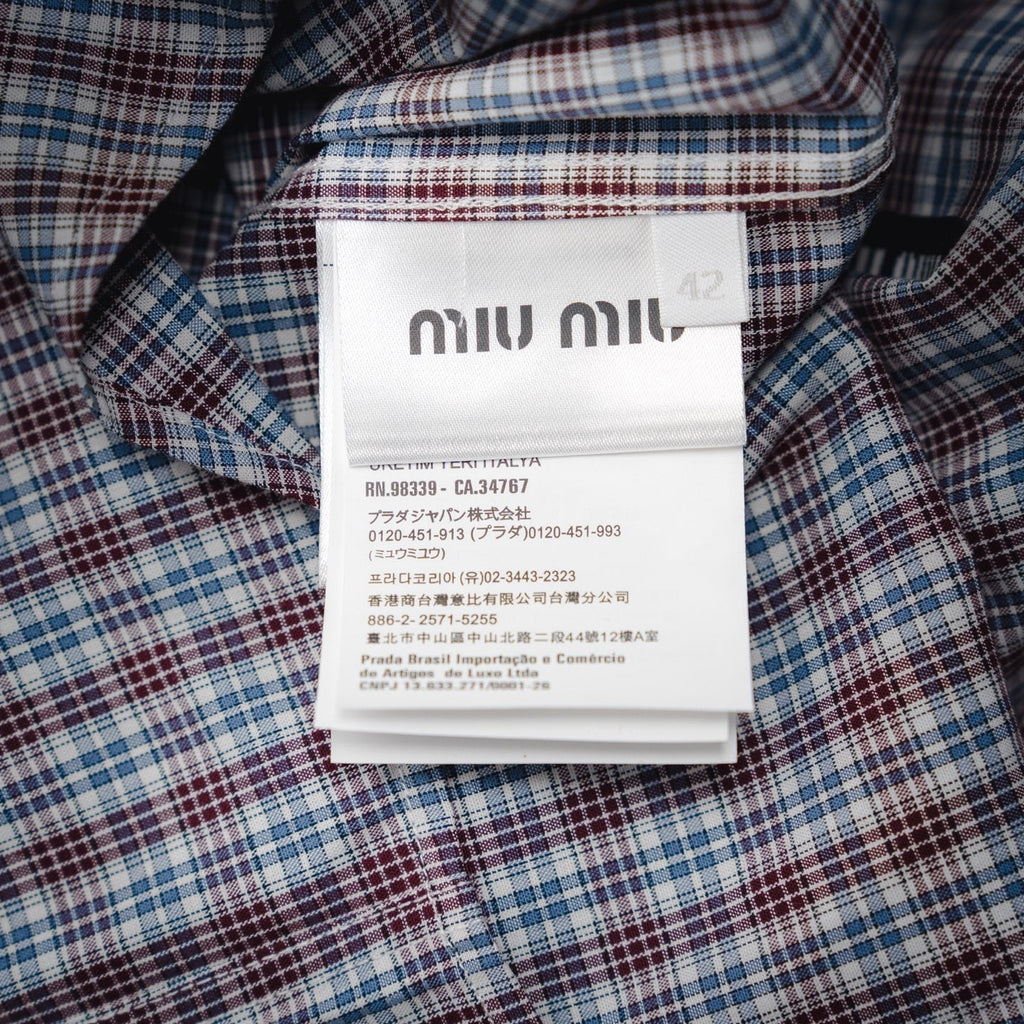 Miu 25ss plaid shirt