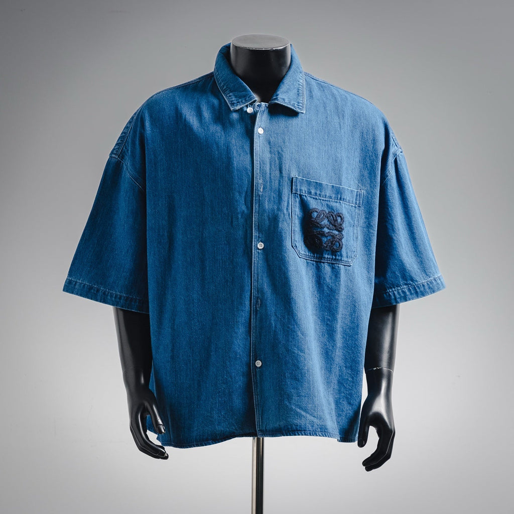 Loe 25ss embroidered denim shirt