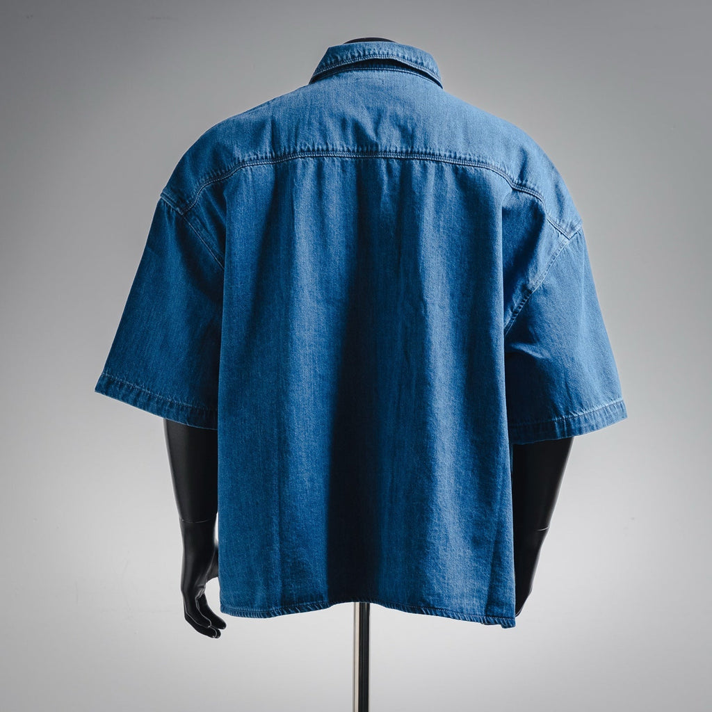 Loe 25ss embroidered denim shirt