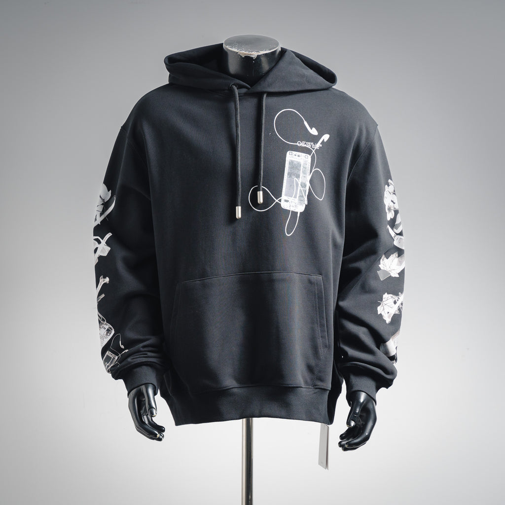 Off 25fw printed hoodie