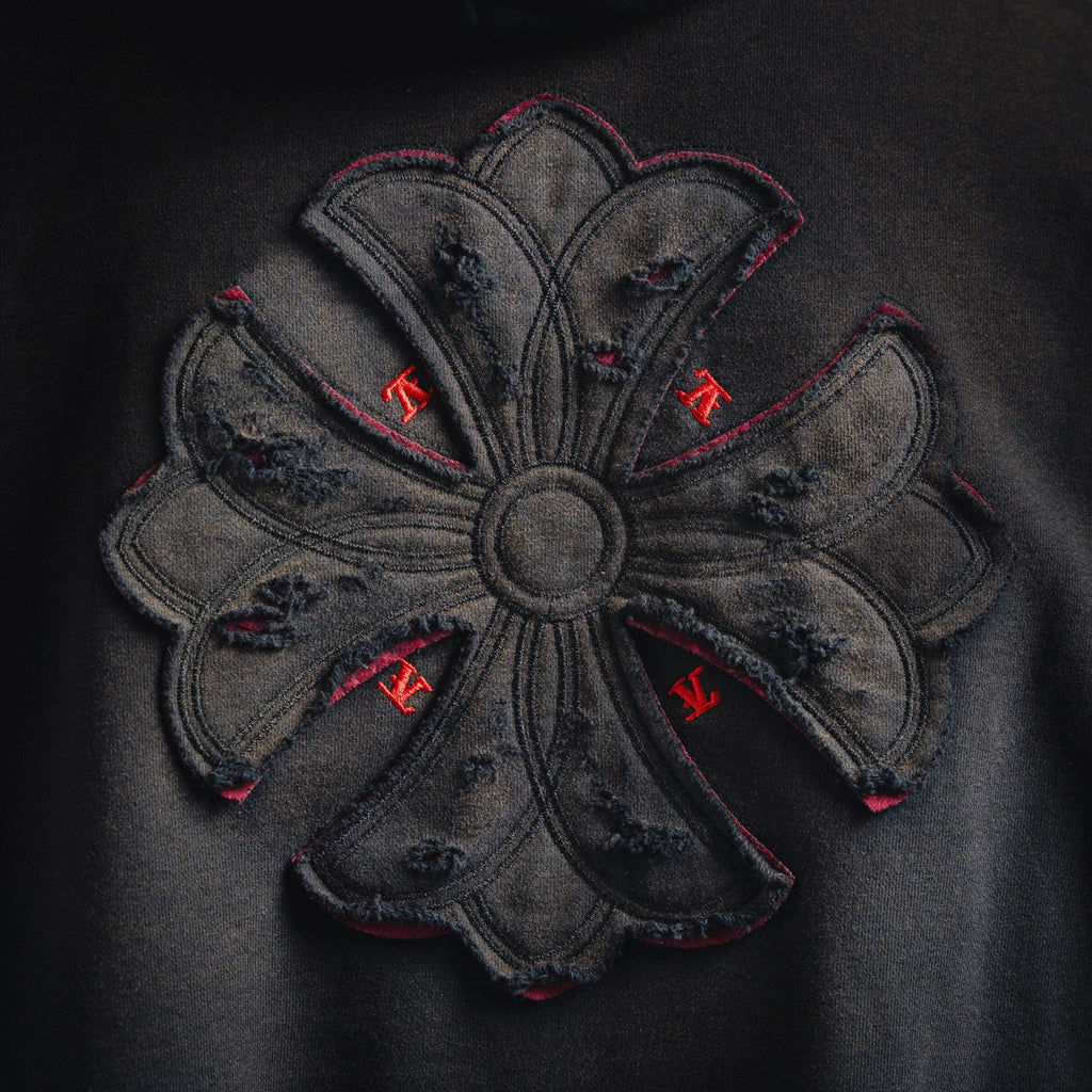 Chrome 25fw embroidered hoodie