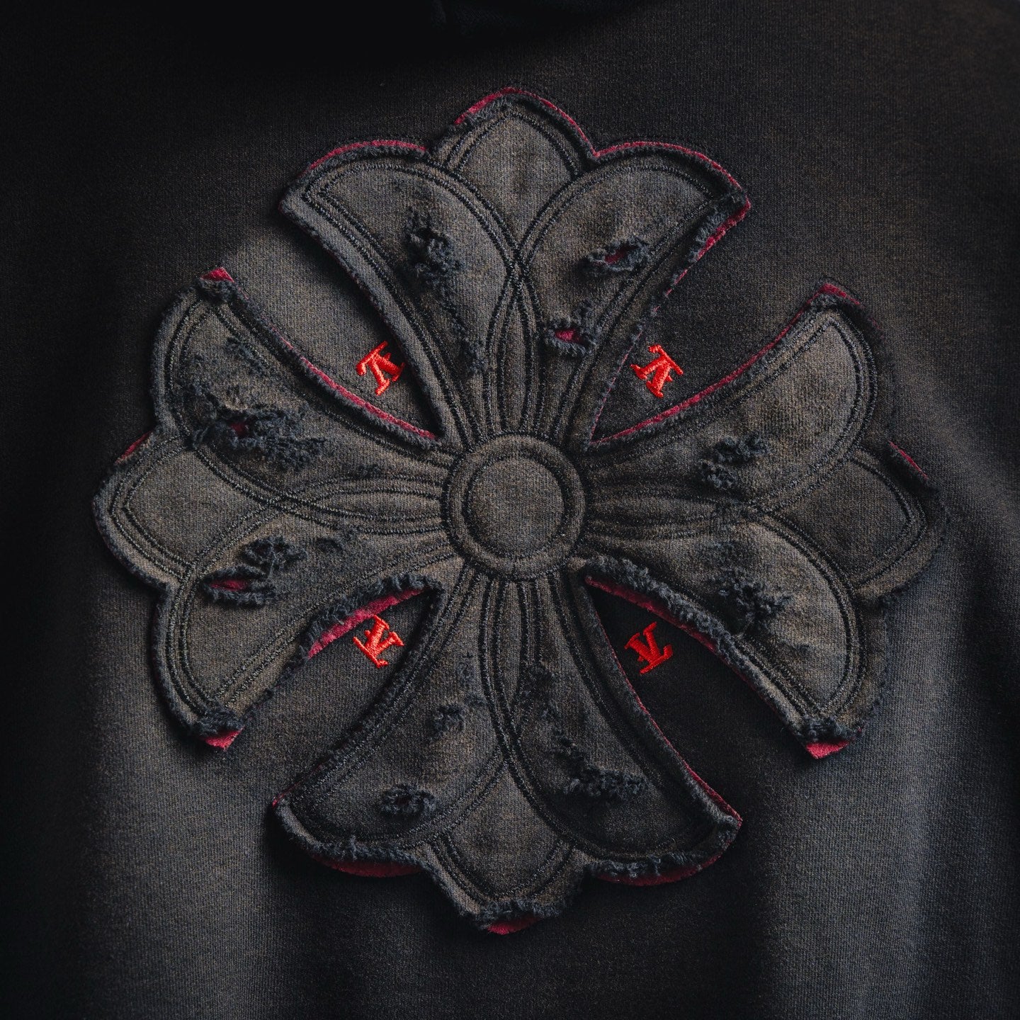 Chrome 25fw embroidered hoodie