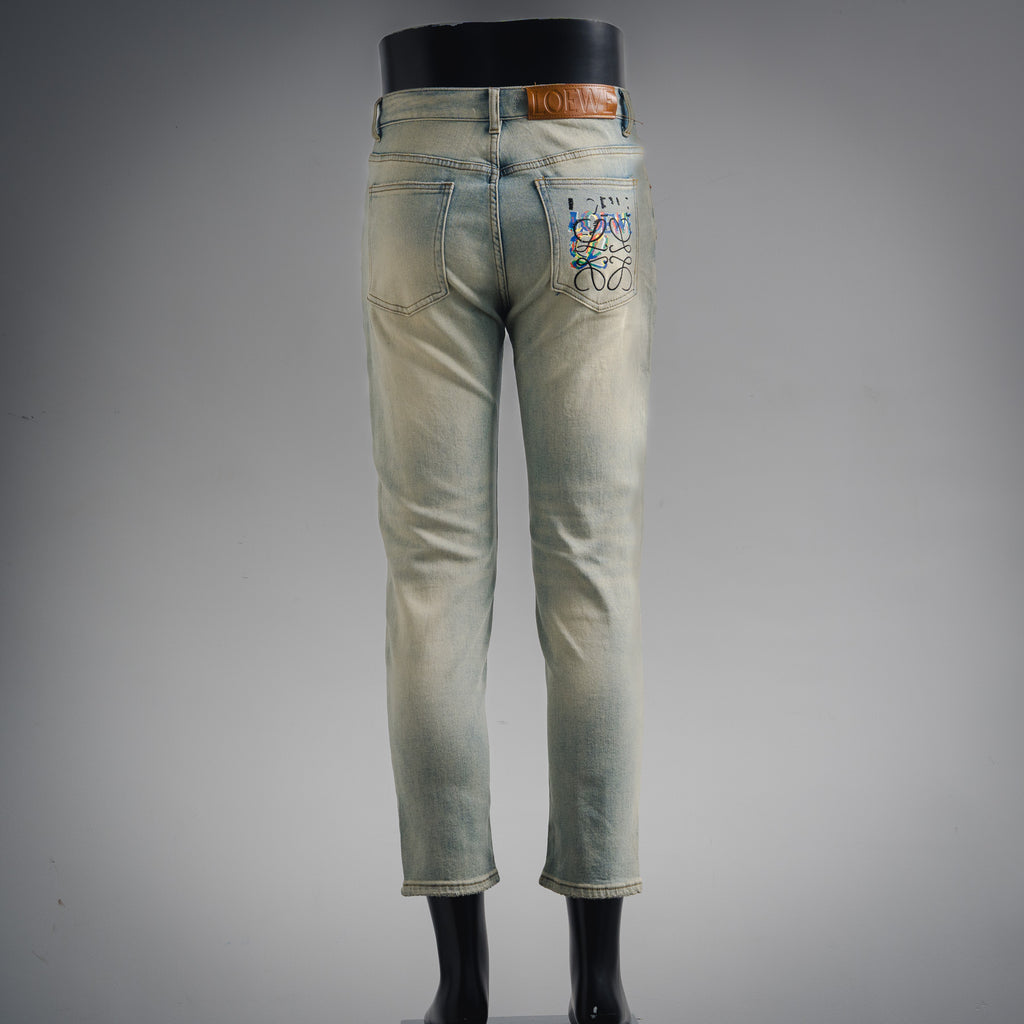 Loe 25fw embroidered jeans