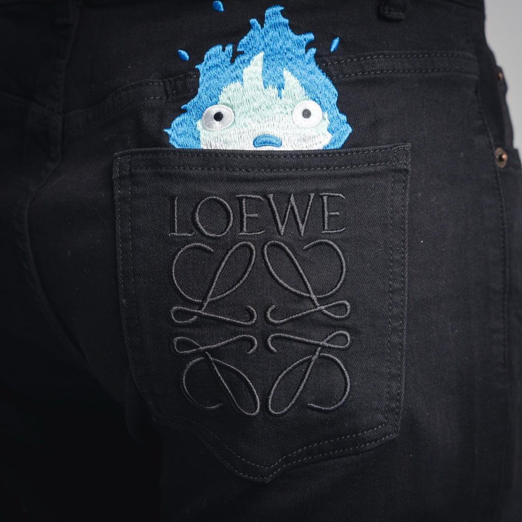 Loe 25fw embroidered jeans