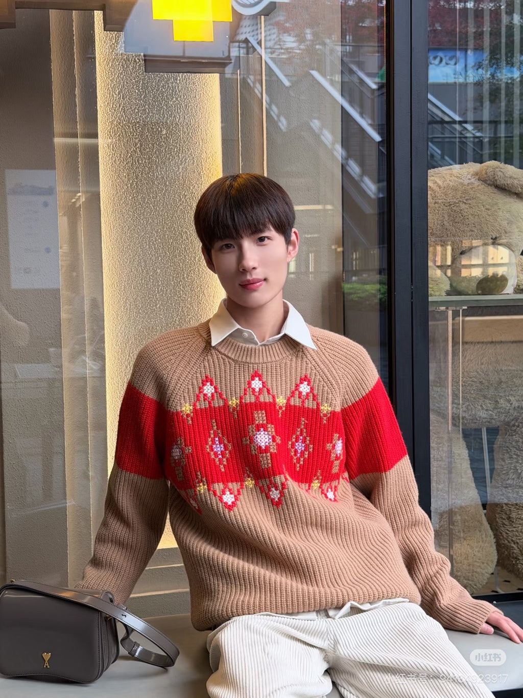 Ami 25fw jacquard sweater